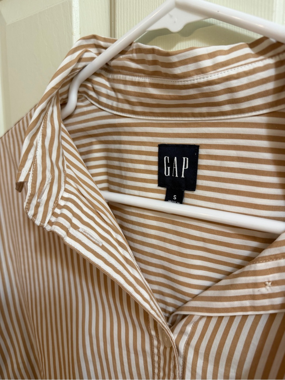Women’s GAP 100% Cotton Striped Long-Sleeve Button-Down Dress | S - Picture 4 of 6